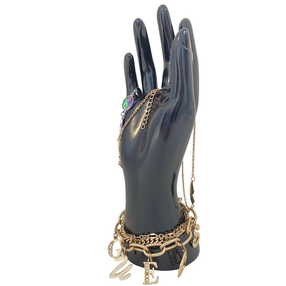 Gold & Multicolor Bracelet Bundle With Charms & Chains Includes Sarah Heart Desi